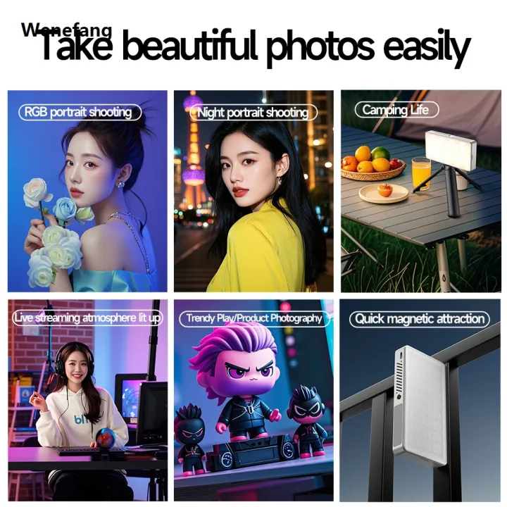 Wenefang%20Mini%20Rechargeable%20R9PRO%20full-color%20RGB%20Camera%20Photography%20Fill%20light%20Sales%20promotion%20LED%20Portable%20Mobile%20Phone%20Selfie%20Live%20Broadcast%20Video%20Light%20-%20Image%204