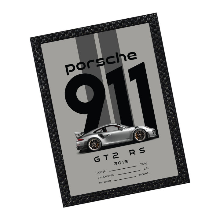 Porsche%20911%20GT2%20RS%202018%20Car-Matt%20laminated%20printed%20poster%20with%20checker%20frame%208x12inch%20-%20Image%202