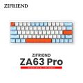 Zifriend ZA63 Pro RGB Hot Swappable Wireless/Bluetooth/Wired Mechanical Keyboard – Tnt Yellow Switch. 