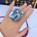 Creative Gift Square Shape Square Rhinestone Ring Rhinestone Crystal Large Size Vintage Wedding Ring Adjustable Size Exaggerated Giant Adjustable Crystal Ring. 