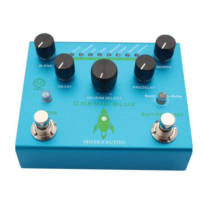 MOSKYAudio Guitar Effect Pedal Digital Reverb with Buffer/Booster Reverberation Guitar Pedal COSMIC