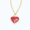 Yuanyan Red Color Heart Pendant Chain Necklace For Women Punk Minimalist Tiny Clavicle Collar Jewelry Wholesale Hiphop Wedding Gift. 