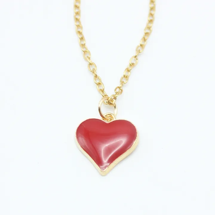Yuanyan%20Red%20Color%20Heart%20Pendant%20Chain%20Necklace%20For%20Women%20Punk%20Minimalist%20Tiny%20Clavicle%20Collar%20Jewelry%20Wholesale%20Hiphop%20Wedding%20Gift%20-%20Image%207