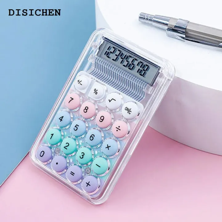 DISICHEN%20Profesional%20Mini%20Pocket%20Calculator%20Portable%20Handheld%20Calculator%20with%20Lcd%20Display%20Big%20Round%20Button%20for%20Student%20Exam%20Study%20Office%20Work%20Mini%20-%20Image%202