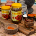 Khursani Achar - Masala Bhareko Rato Khursani Achar (Homemade Stuffed Red Chili Pickle) - 350g - Lotus Products. 