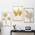 PREMIUM DECOR HUB Metal Wall Decor Leaf Frame Wall Hanging Decoration, items Set of 3 Metal Wall Art Home Decor for Living Room Office Bedroom. 