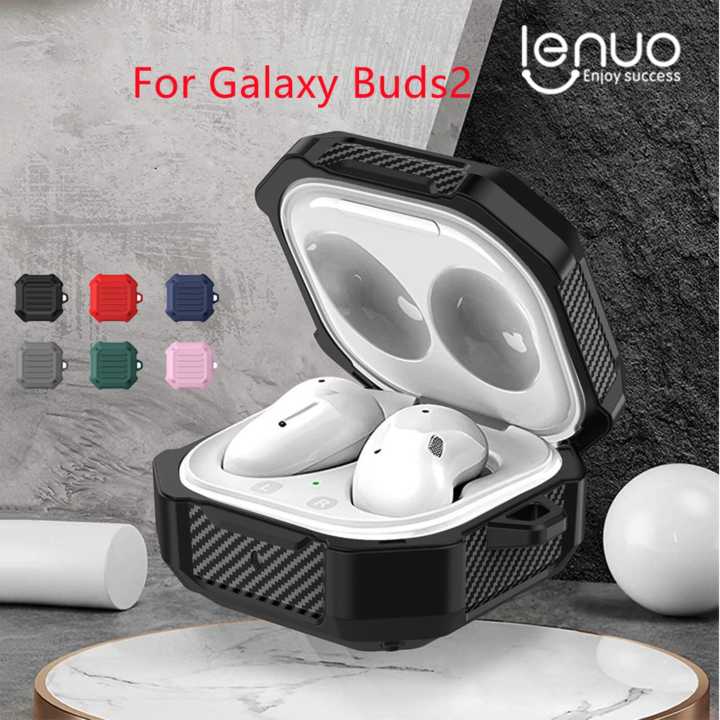 Lenuo Luxury TPU Armor cover for Samsung Galaxy Buds2 headphone protector accessory with hook