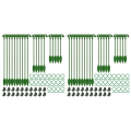 fasdaga 120Pcs Plant Supports Set - 40 Pack Flower Plant Stakes Sticks (3 Sizes), 40 Plant Support Clips and 40 Orchid Clips. 