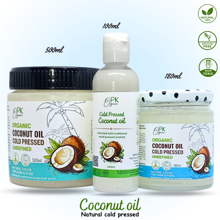 PK%20Organic%20Extra%20Virgin%20Coconut%20Oil%20%E2%80%93%20Cold%20Pressed%20500ml,%20180ml,%20100ml%20%7C%20Baby%20&%20Skin%20Care%20%7C%20Made%20in%20Nepal%20for%20Maximum%20Purity%20&%20Freshness%20%7C%20Chemical-Free,%20No%20Additives,%20Unrefined%20%7C%20100%25%20Pure,%20Premium%20quality%20Coconut%20oil%20-%20Image%202