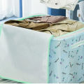 Oxford Foldable Clothes Storage Box | Multi-Purpose Washable Organizer with Zip Lid & Metal Frame | Blanket, Quilt, Pillow Storage. 