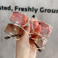 Fashion Personalized Women's Y2K Sunglasses Retro Hollow Out Metal Eyeglass Frame Summer Sunshade Glasses. 