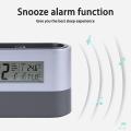 Multifunctional Home Office Digital Snooze Alarm Clock Pen Holder Lcd Clock. 