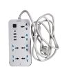 3000W Silvertek Multiplug with 1-C-Type, 3-USB & 6-charging port | 3 meter wire | Suitable for all the home appliances (Washing machine, freeze, TV, Iron) | Extension Cord 634U. 