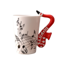 240Ml Music Ceramic Mug Cute Coffee Tea Milk Stave Mugs and Cups with Handle Novelty Gifts Trumpet. 