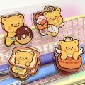 Cute Butter Bear PP Clip Dessert series Colorful Paper Clamp Double Sided Cartoon Acrylic Binder Clip Students. 