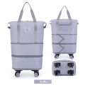 Expandable Foldable Duffle Bag With Wheels And Handle Luggage Bar For Travel. 