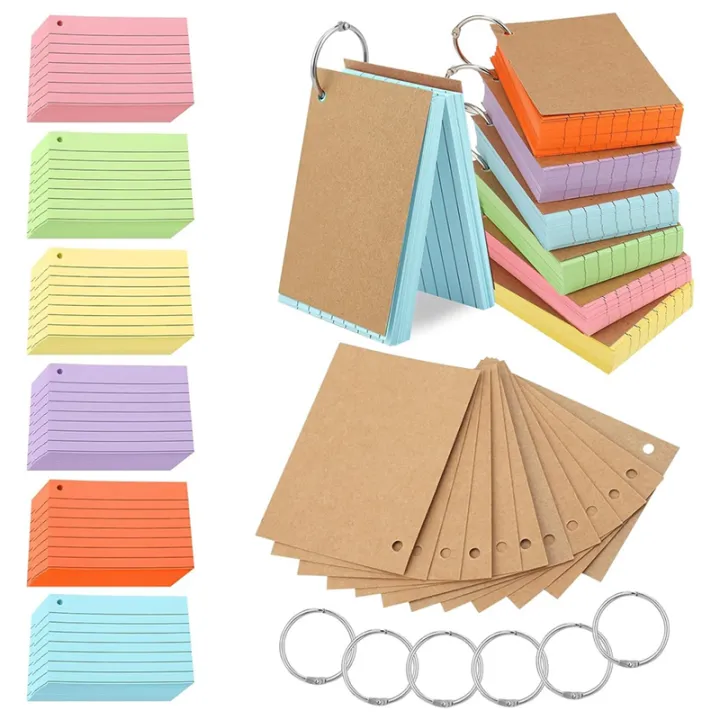 Nullmul%20600%20Pcs%20Index%20Cards%20with%20Ring,%203%20X%204%20Inch%20Colored%20A7%20Colorful%20Flash%20Cards%20with%20Ring%20Underline%20Study%20Cards%20-%20Image%204