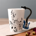 240Ml Music Ceramic Mug Cute Coffee Tea Milk Stave Mugs and Cups with Handle Novelty Gifts Trumpet. 