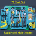 27 In 1 Multipurpose Tool Set With Portable Carry Box | Multifunctional 27 Pieces Home Essential Tool Kit. 