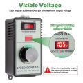 1 Piece AC Motor Speed Controller As Shown AC 100V-120V & 15A Max With Overload Protection Switch & Voltage LED Display Screen US Plug. 