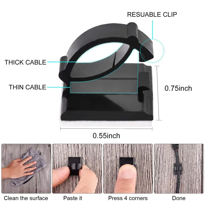 fasdaga%2020Pcs%20Black%20Adjustable%20Plastic%20Cable%20Clamps%20Self%20Adhesive%20Car%20Cable%20Clips%20Wire%20Organizer%20&%2050%20Pcs%20Self%20Adhesive%20Cable%20Clamp%20Plastic%20Rectangular%20Cable%20Clips%20-%20Image%206