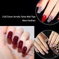 100 Pcs Fake Nails Cream With Glue. 