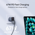 Aukey Omnia II Mix 67W UFCS 3-Port Wall Charger with GaN Technology. 