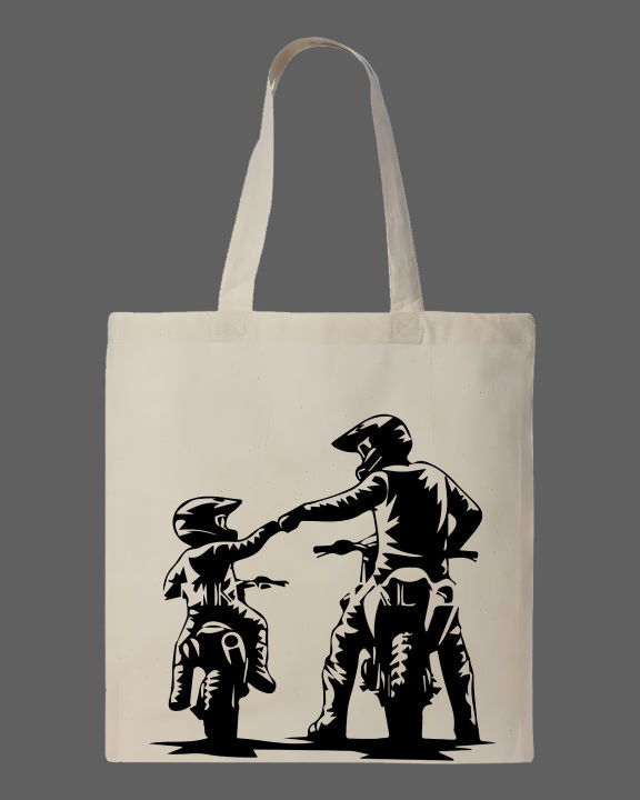 Father%20&%20Child%20Printed%20Tote%20Bag%20%7C%20Father%20Son%20Motorcycle%20Design%E2%80%93%20Black%20&%20White%20-%20Image%202