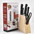 Stainless Steel Kitchen Knife Set With Wood Stand 7pcs set By Star Brand. 