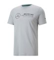 Puma Gray Men's Round Collar Regular Fit T-Shirt MAPF1 ESS Logo Tee - 53644702. 