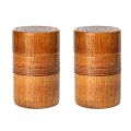 ZOROOM Wooden Tea Pot Handmade Tea Set Portable Travel Tea Storage Candy Nut Coffee Bean Powder Boxed Sealed Can,2 Pcs. 