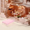 Creative :12 Scale Dollhouse Bed Frame Bedroom Scene Doll Bed Furniture With Mattress Single Bed Mini Bed Model Dollhouse Accessories. 