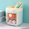 Multifunctional Kawaii Pen Holder Brush Pot Pencil Case Desktop Children Student Stationery Organizer Office Supplies Storage. 
