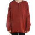 Maroon Cotton Round Neck Full Sleeve Side Pocket Design Shirts For Women. 