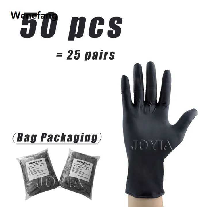 Wenefang%20Pink%20Disposable%20Nitrile%20Gloves%20Waterproof%20Anti-static%20Durable%20Black/White%20Latex%20Gloves%20For%20Kitchen%20Cook%20Beauty%20Salon%20XS%2050/20PCS%20-%20Image%208