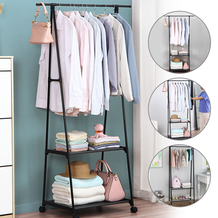 Multifunction Clothes Triangle Coat Rack Removable Bedroom Rack With Wheels Daraz .np