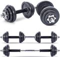 York Chrome Coated 20KG Adustable Dumbbell Set. 
