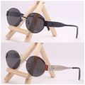 Round Oval Metal Frame Golden Silver & Black Frame Sunglasses For Women. 