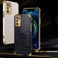 lthmy for OPPO Reno6 Z 5G Phone Case Leather Crocodile Pattern Plating Soft TPU Shockproof Anti-scratch Four Corners 360 Degree Protection Back Cover. 