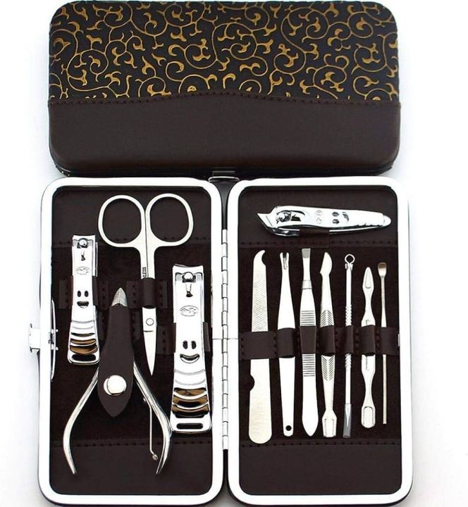 11%20In%201%20Professional%20Manicure%20Pedicure%20Kit%20Luxury%20Nail%20Grooming%20Set%20With%20Designer%20Leather%20Case%20(Stainless%20Steel,%20Silver)%20-%20Image%207