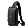 Multifunction PU Chest Bag One Side Bag With USB Charging Port and Password Lock for "' Unisex I Fashion Unisex Bag. 
