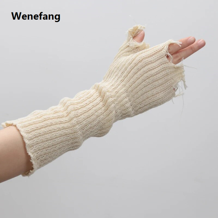Wenefang%201pair%20Black%20Tattered%20Punk%20Unisex%20Fingerless%20Cuff%20Knit%20Gloves%20Women%20Men%20Elbow%20Length%20Mittens%20Broken%20Stretch%20Arm%20Warmer%20Gloves%20-%20Image%207