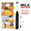 Electric Milk Frother 2 In 1 Portable Rechargeable Foam Maker Handheld Foamer High Speeds Drink Mixer Coffee Frothing Wand. 