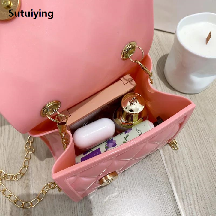 Sutuiying%20Women's%20bag%202024%20new%20trend%20fashion%20diamond%20embossed%20Luxury%20chain%20mini%20jelly%20square%20bag%20versatile%20pearl%20handbag%20-%20Image%204