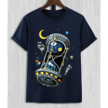 Cool Hourglass Space Station Cotton Unisex Summer T-shirt. 