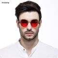 Sutuiying VIVIBEE Vintage Steampunk Red Sunglasses Men Round Punk Alloy Metal Fifty percent discount Retro Sun Glasses Women 2025 Goggles Gothic Style Shades. 
