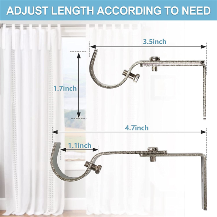 3Piece%20Silver%20Curtain%20Rod%20Brackets%20Heavy%20Duty%20Curtain%20Rod%20Holders%20Curtain%20Rods%20No%20Drilling%20for%201%20Inch%20Rod%20with%20Installation%20Screws%20-%20Image%203