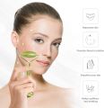 Jade Roller And Gua Sha Set For Beautiful Skin Detox - Facial Body Eyes Neck Massager Tool Reduce Wrinkles Aging - Original Natural Jade Stone. 