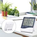 Humidity Clock HTC-1 Digital LCD C/F Temperature Humidity Meter Outdoor Thermometer Hygrometer Clock with 1m External Probe. 