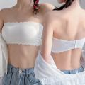 White Solid Tube Bra For Women. 